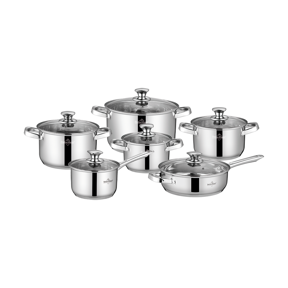 Batteria pentole 12 pezzi in acciaio inox