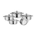 Set pentole basse e Vaporiera 9 pezzi in Acciaio Inox