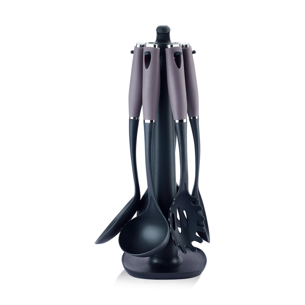 Set mestoli da cucina 7 pezzi con stand