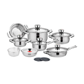 Batteria pentole 17 Pezzi in Acciaio Inox