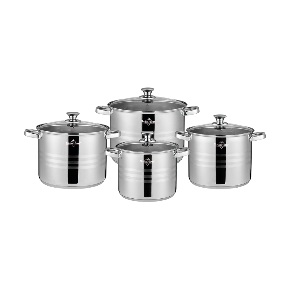 Set pentole 8 pezzi in Acciaio Inox